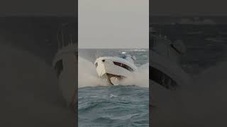 Shaefer yacht struggling with the waves Haulover inlet [upl. by Aicinod]