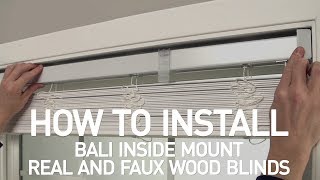 How to Install Bali® Real Wood and Faux Wood Blinds  Inside Mount [upl. by Boony842]