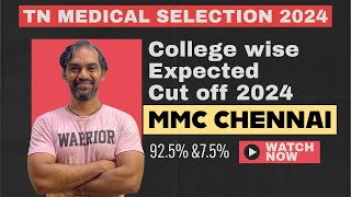 College wise Cut off marks 2024 for MMC Chennai mbbscutoff2024 [upl. by Ebarta]