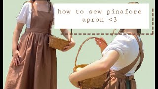 How to sew simple pinafore apron  Beginner friendly tutorial [upl. by Atiuqam442]