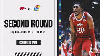 Arkansas vs Kansas  Second Round NCAA tournament extended highlights [upl. by Alebasi]