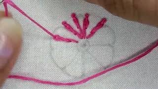 Easy flower embroidery tutorial 🪡 beautiful embroidery flower designs  hand embroidery designs [upl. by Angy]