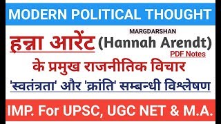 Hannah Arendt। हन्ना आरेंट के स्वतंत्रता व क्रांति सम्बन्धी विचार। Hannah Arendt analysis of Freedom [upl. by Poucher960]