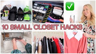 HACKS FOR PEOPLE WITH TOO MANY CLOTHES Small wardrobe  closet organisation [upl. by Tsui928]