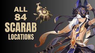 All 84 Scarab Locations  Efficient Farming Route  Cyno Ascension Materials Genshin Impact [upl. by Acina678]