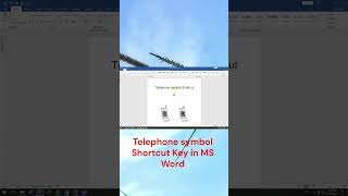 Telephone ☎️ symbol Shortcut Key in MS Word exceleducation shortvideo microsoftoffice exceltech [upl. by Rica]