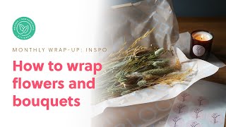 How To Wrap Flowers with Custom Sustainable Packaging 💐  noissueco [upl. by Strickman]