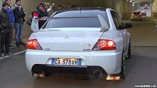 Cars Accelerating amp Doing Launches Through Tunnel  Subarus EVOs amp More [upl. by Enneyehs]