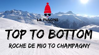 La Plagne Top to Bottom Roche de Mio to Champagny via Levasset amp Les Bois 4K [upl. by Sirc]