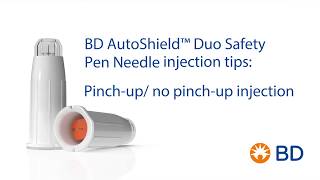 BD AutoShield™ Duo Safety Pen Needle Injection Tips Pinchupno pinchup injection [upl. by Mcwilliams]