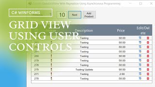 Data Grid View Using Custom User Controls  C Winforms [upl. by Marcelia]