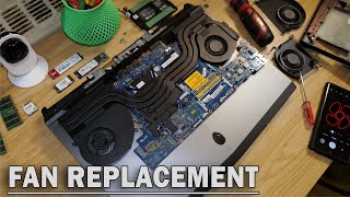 Alienware 17 R4 Cooling Fans Replacement  Gaming Laptop [upl. by Annaek907]