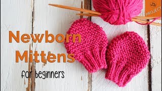 How to knit Newborn Baby Mittens for beginners  So Woolly [upl. by Acsehcnarf]