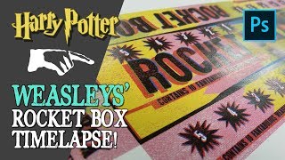 Weasleys Wizard Wheezes Rocket Box Replica  Photoshop Speed Art Timelapse [upl. by Ecarg312]