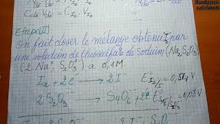 Dosage indirect des ions hypochlorites dune eau de javel Iodométrie Partie 2 [upl. by Kirsteni]