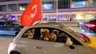 Turkish Womens Epic Euro 2024 Celebration in Fiat 500 Cabrio [upl. by Llenrod]