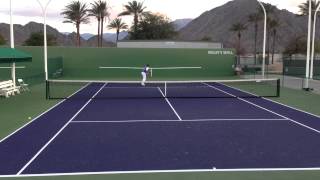 Jimmy Connors practices against Welbys Wall at Indian Wells  2013 [upl. by Alehcim715]