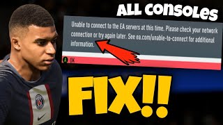 How To Fix FIFA 23 Unable To Connect To The EA Servers PS5 amp PS4 amp Xbox  FIFA 23 EA Servers Error [upl. by Tabor]