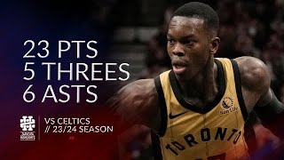 Dennis Schroder 23 pts 5 threes 6 asts vs Celtics 2324 season [upl. by Annawahs]