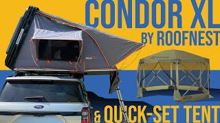 Thinking About A Roof Top Tent The Roofnest Condor XL amp Clam QuickSet Screen Tent  CAMPING [upl. by Allicsirp7]