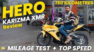 Hero Karizma XMR 210 Mileage Test 🔥 Top Speed 👉🏼 Review [upl. by Lisa]