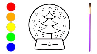 Vizatime per vitin e ri globi i debores  How to draw snowglobe [upl. by Achorn667]