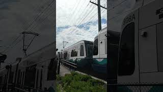 Link Light Rail Train Leaves SODO Station shorts seattle trains trainstation pnw railfan [upl. by Elyrehc159]