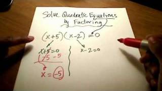 Solve Quadratic Equations by Factoring [upl. by Rosanna]