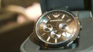 Emporio Armani AR2453 Watch  Unboxing  Review [upl. by Nahtnoj43]