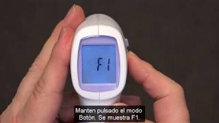 Non Contact Forehead IR Thermometer15004 Setup and Calibration Spanish CC [upl. by Plunkett]