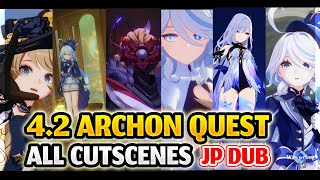 42 Fontaine Archon Quest All Cutscenes Japanese Dub Aether Version Genshin Impact [upl. by Warms148]