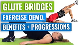 Glute Bridge Exercise 4 Progressions  Benefits [upl. by Stronski]