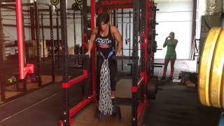 Gillian Ward Weighted Dips with 160lbs chains x 8 reps [upl. by Rise474]