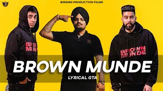 BROWN MUNDE  Lyrical GTA video 2021  AP Dhillon  Sidhu Moosewala  Birring Productions [upl. by Miharbi]