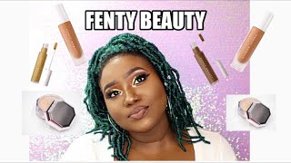 SUPER DRYING  Fenty Beauty Concealer 420 Setting Powder in Cashew amp Foundation 445 [upl. by Viridi]