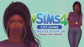 Lets Play The Sims 4 City Living CAS 24 Casual Fall Wear [upl. by Llenol]