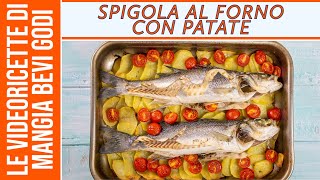 Spigola al forno con patate  RICETTA PER BRANZINO AL FORNO FACILE e DELIZIOSA [upl. by Neelyt]