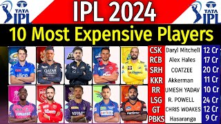 IPL 2024  Most Expensive Players Price List  IPL 2024 Highest Price Players List IPL 2024 Auction [upl. by Onairam438]