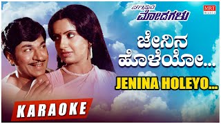 Jenina Holeyo  Karaoke  Chalisuva Modagalu  DrRajkumar Ambika Saritha  Kannada Old Songs [upl. by Assirk]