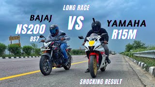 2023 Bajaj Pulsar Ns200 Bs7 Vs Yamaha R15M Anniversary Edition Long Highway Race  Shocking Results [upl. by Pfeifer]