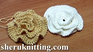 Crochet Ruche Petal Flower [upl. by Schmidt]