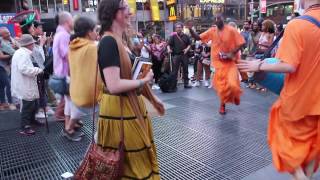 Hare Krishna dance with a talented little girl in New York City  Times Square [upl. by Hernando173]