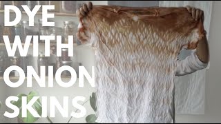 How to Dye with Onion Skins and Honeycomb Shibori  Natural Dyeing at Home [upl. by Seravaj421]