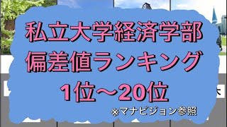 私立大学経済学部偏差値ランキング1位〜20位 ※マナビジョン参照 [upl. by Aihsotal]