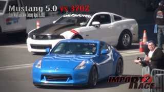 Mustang 50 vs 370Z Drag Race [upl. by Lindy]