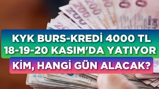 Kesinleşti 🔥 KYK BURSKREDİ 4000 TL YATIYOR Kim Hangi Gün Alacak [upl. by Darees]