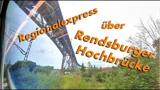 Fahrt über die Rendsburger Eisenbahn Hochbrücke [upl. by Ahpla]