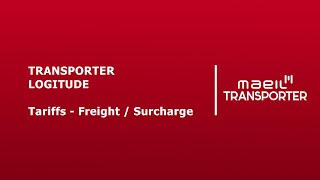 Logitude  Tariffs  Freight  Surcharge [upl. by Cacia]