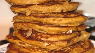 Marjories Pumpkin Pancakes with pecans butterscotch chips chocolate chips [upl. by Garrik]