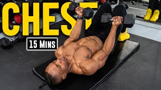 15 Minute Dumbbell Chest Workout No Bench  Build amp Burn 9 [upl. by Otreblon]